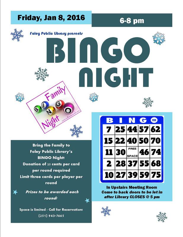 Foley Public Library Presents BINGO